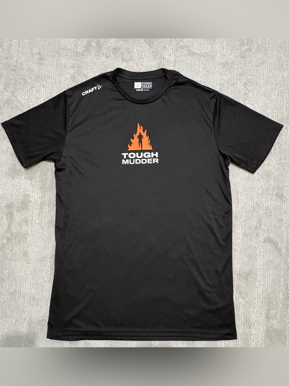 Tough Mudder Finisher Shirt Craft XL Black Activewear Gym Running Training Tee